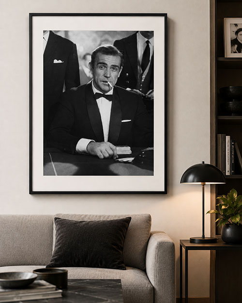 Sean Connery Framed on Wall